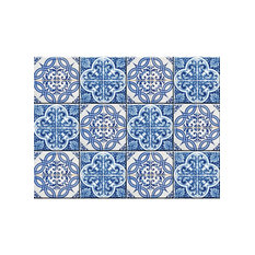5"x5" Blue and White Medi Peel And Stick Tiles