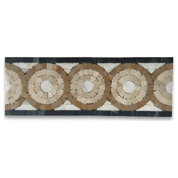 Marble Mosaic Border Accent Listello Tile Aura Gold 4x11 Polished, 1 piece