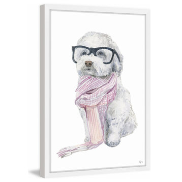"Parisian Dog" Framed Painting Print, 16"x24"