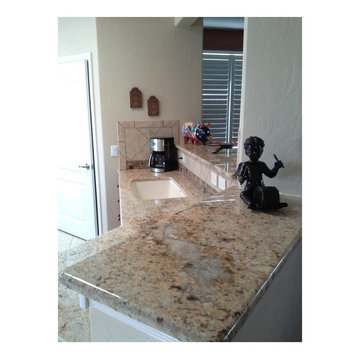 Ruiz Residence - Cafe Cream Granite Kitchen and Bathrooms