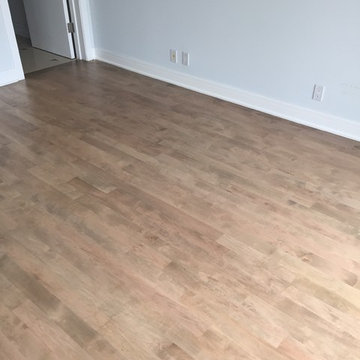 Solid Maple Strip Flooring Refinished with Grey Stain