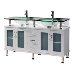 White bathroom vanities and sink Cologne collection 72" - Bathroom Vanities And Sink Consoles