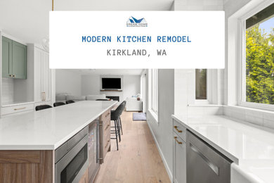 Kitchen - modern kitchen idea in Seattle