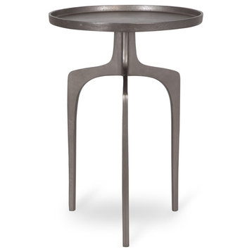 22" Teapoy Nickel Accent Table