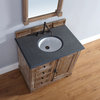 Driftwood Single Vanity With Rustic Stone Top, 36"