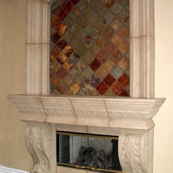 Aged Stone fireplaces - Indoor Fireplaces