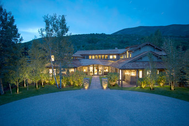 Large minimalist home design photo in Denver