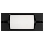Crystorama - Crystorama Foster Wall Sconce in Matte Black - The striking yet simple design of the Forster collection features a sleek backplate and white glass cylinder. With the option to install horizontally or vertically, this vanity light looks great in any bathroom making the space functional and stylish.  This light requires 1 , 3W Watt Bulbs (Not Included) UL Certified.