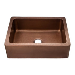 30" Copper Single Bowl Apron Farmhouse Sink - Kitchen Sinks