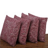 Paisley Suede 4 Piece Pillow Shell Set, Red, 20"x20"