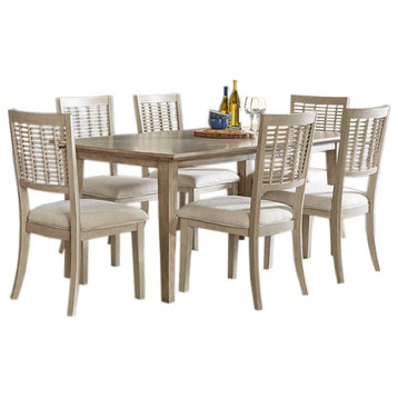 Hillsdale Ocala Wood Rectangle Dining Table With 6 Wood Chairs