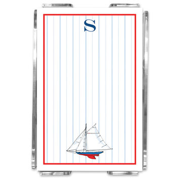 Notesheets In Acrylic Sailboat Single Initial, Letter B