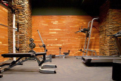 Example of a mountain style home gym design in Other