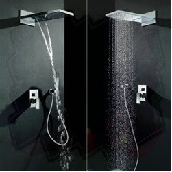 22" Lina Multifunctional Shower Head Mirror Chromed Polished 2 Way Rainfall Show - Showerheads And Body Sprays