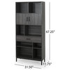 Taryn Contemporary Faux Wood Cube Unit Bookcase, Dark Gray/Black