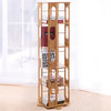 Bamboo Wood 5-Shelving Bookshelf, Revolving Bookcase Organizer Cabinet Rack, 57.