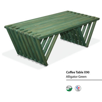GloDea Wood Coffee Table X90, Alligator Green