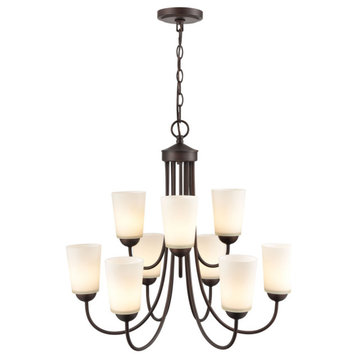 Ivey Lake Collection 9 Light 25.25" Rubbed Bronze Chandelier