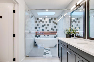 Inspiration for a contemporary bathroom remodel in Calgary