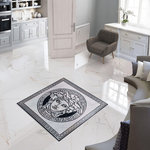 Maison De Philip - 48"x48" Center Piece Porcelain Medallion - Classic design Center Piece made from the finest Porcelain. . With Grey white and black Coloring, for a spectacular look 48"x48"