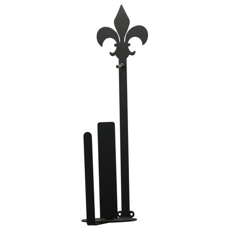 Fleur-de-Lis Paper Towel Holder With Vertical Wall Mount