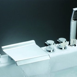 Chrome Widespread Waterfall Mixer BSY-8003 - Bathtub Faucets