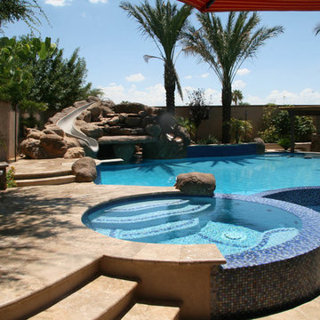 Backyard Oasis - Pool, Spa, Swim-Up Bar, Grotto, Slides & Water Features