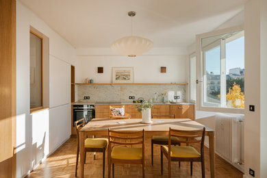 Exemple d'une salle à manger tendance.
