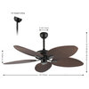 Raffles 52" App/Remote 6-Speed Palm Blade Ceiling Fan, Neutral Brown Wood