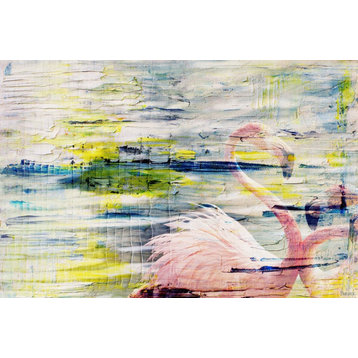 "Flamingo Style" Painting Print on Wrapped Canvas, 45"x30"