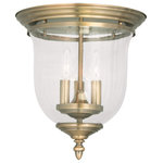 Livex Lighting - Legacy Ceiling Mount, Antique Brass - The Legacy collection offers a chic update to traditional style lighting. This flushmount light design comes in a beautiful antique brass finish with a traditional seeded glass bell jar adding style.
