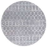 Tayse - Ayden Transitional Geometric Gray Round Area Rug, 8' Round - Convey a global appeal with this versatile pattern that spans Scandinavian to Moroccan decor. The small scale softly geometric rug offers a big payoff.