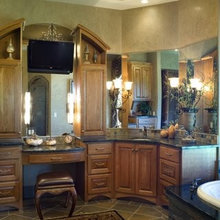 bathroom makeup area