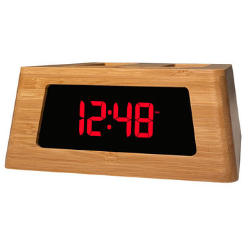 Power Hub Ultra with Sleek Alarm Clock, Eco-Friendly Bamboo