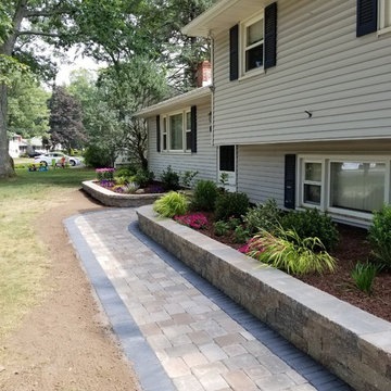 New retaining wall, garden and new sidewalk