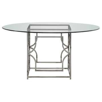 Alexis 60" Round Dining Table, Silver