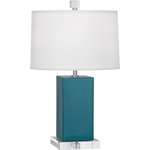 Robert Abbey - Harvey Accent Lamp, Peacock - Peacock Harvey Contemporary Accent Lamp