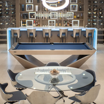 Stealth Brushed Aluminum Contemporary Pool Table