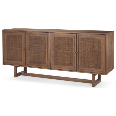 Grier Medium Brown Solid Wood WithCane Sideboard