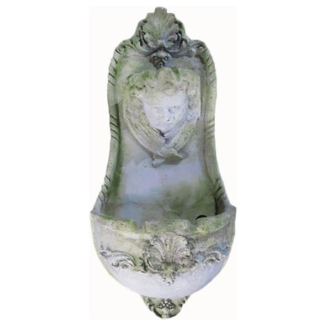 Benevolent Angel Wall Fountain, Garden Fountains & Birdbaths