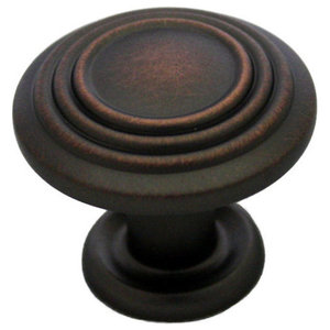 1-1/4 Diameter Cosmas 4122ORB Oil Rubbed Bronze 3 Ring Cabinet Hardware Round Knob 25 Pack