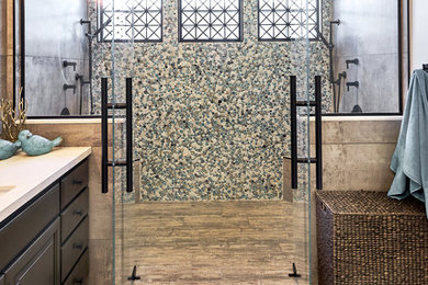 Example of a mountain style master bathroom design in San Francisco