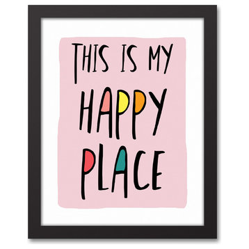 This is My Happy Place Orange 11x14 Black Framed Canvas