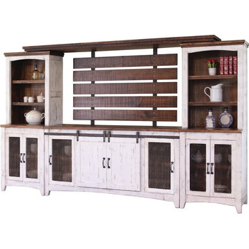 Crafters and Weavers Greenview White 122" TV Stand Wall Unit