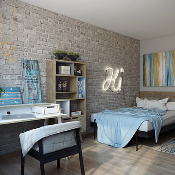 Unusual bedroom: 3d rendering