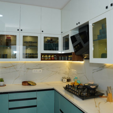 Anusha & Poorna's Abode, V Regaliaa | 3BHK Apartment Interiors| Kitchen