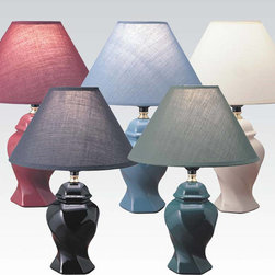 8 Acme Furniture Black Blue Green 6-Color Ceramic Table Lamp Set - Lamps