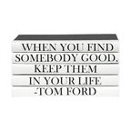 5 Piece When You Find Somebody Tom Ford Quote Decorative Book Set