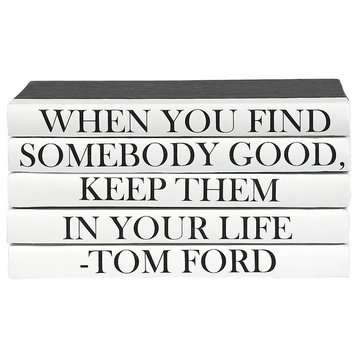 5 Piece When You Find Somebody Tom Ford Quote Decorative Book Set