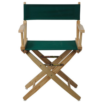Wide 18" Directors Chair Natural Frame, Hunter Green Cover